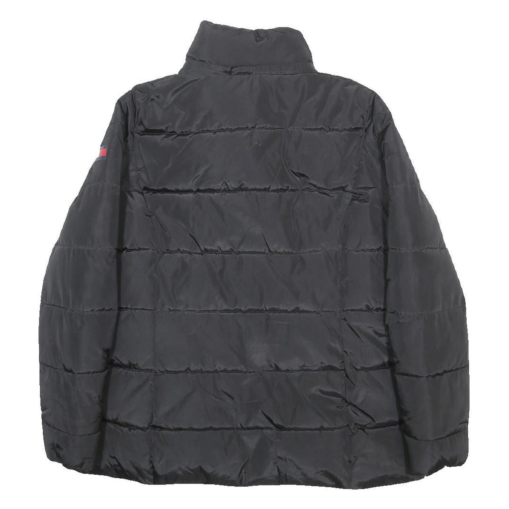 TOMMY HILFIGER Womens Black Puffer Jacket L Polyester Quilted Zip Pocket