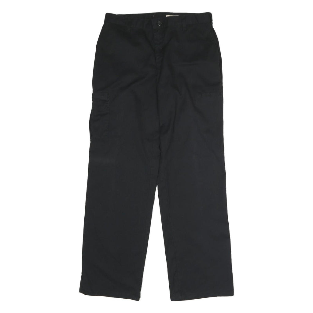 DICKIES Womens Black Regular Fit Straight Leg Trousers W32 L33 Workwear Zip
