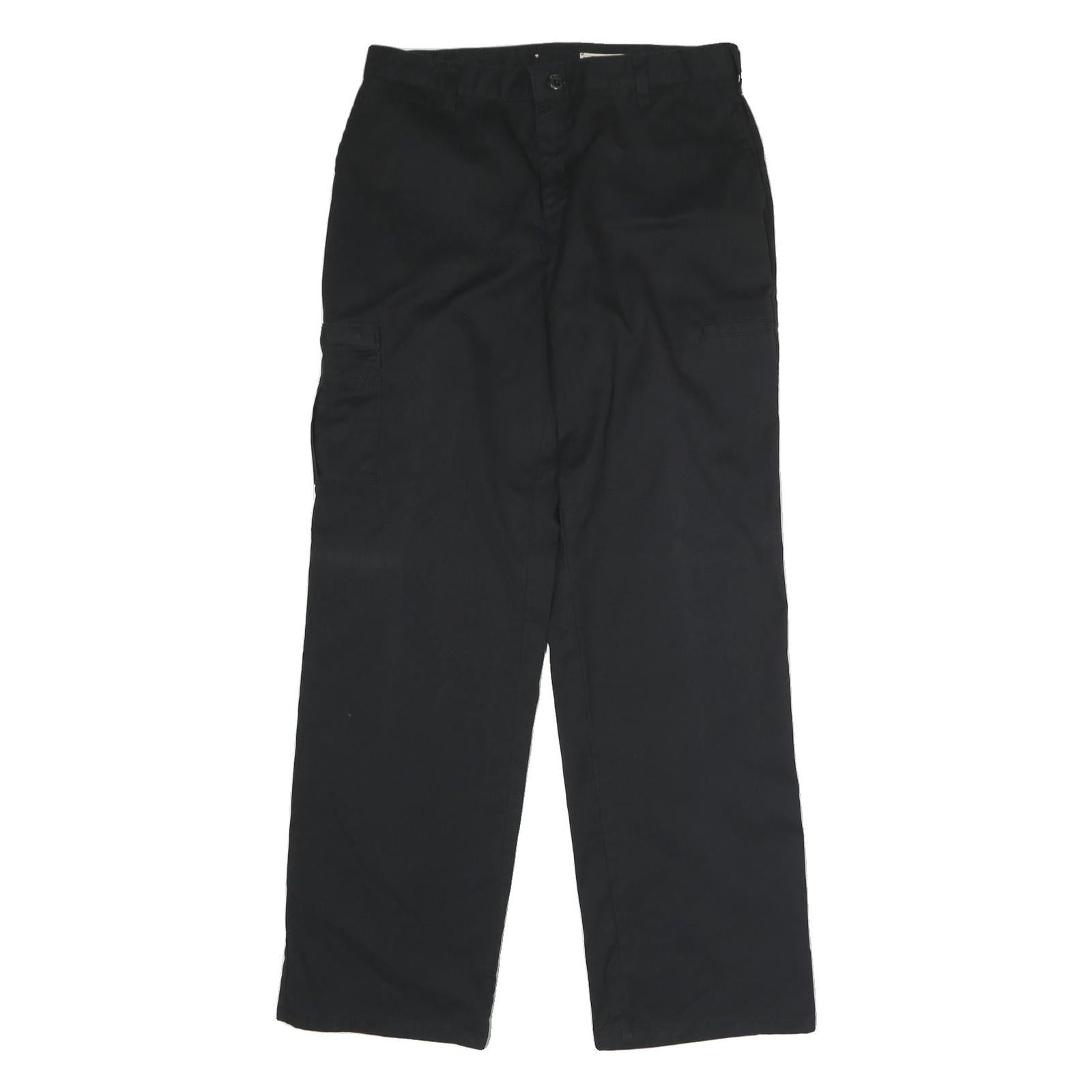 DICKIES Womens Black Regular Fit Straight Leg Trousers W32 L33 Workwear Zip