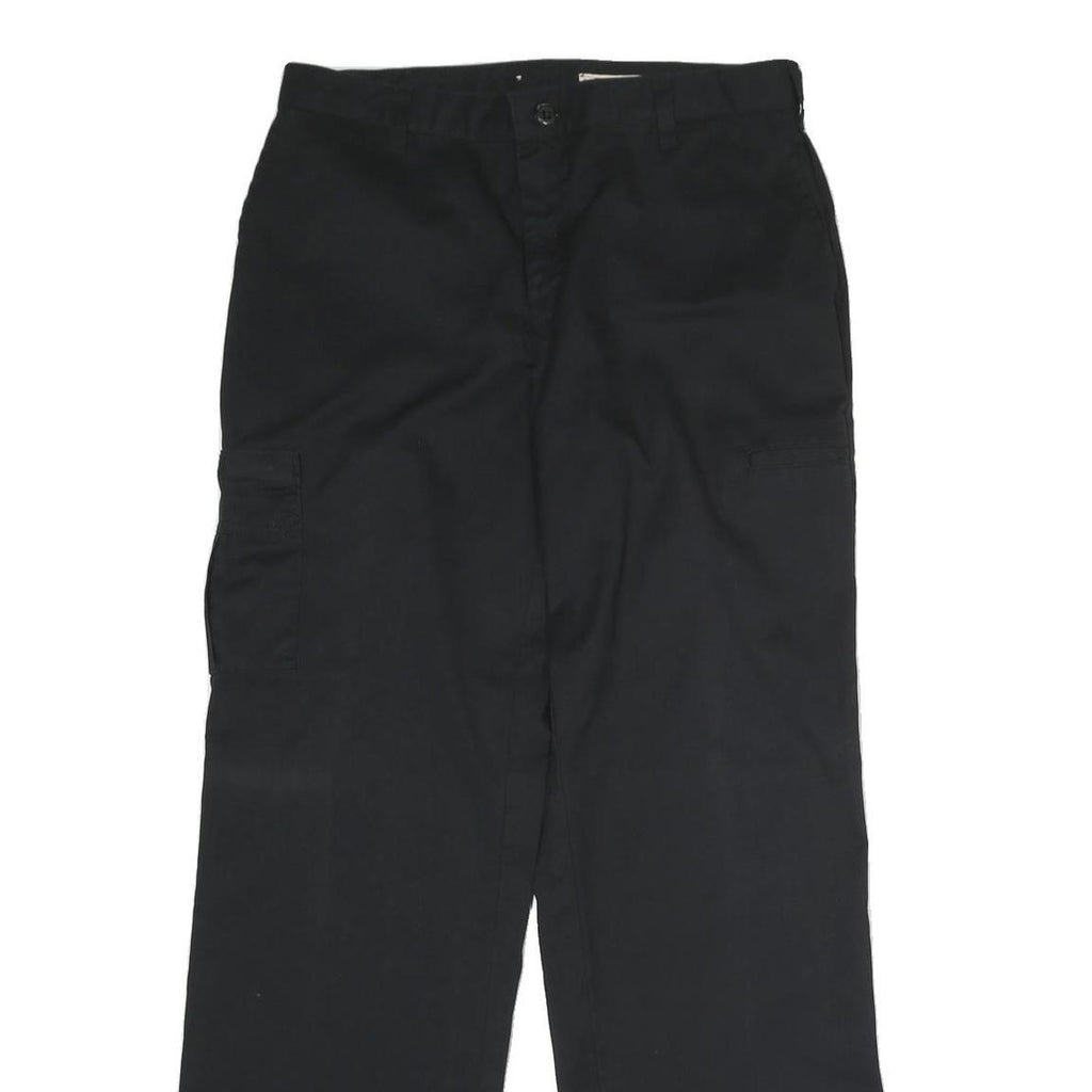 DICKIES Womens Black Regular Fit Straight Leg Trousers W32 L33 Workwear Zip