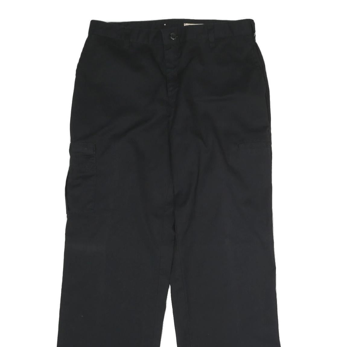 DICKIES Womens Black Regular Fit Straight Leg Trousers W32 L33 Workwear Zip