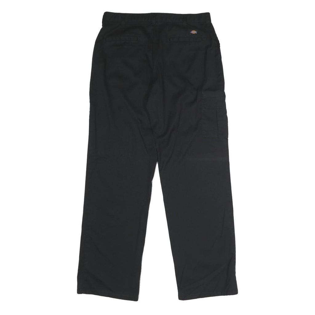 DICKIES Womens Black Regular Fit Straight Leg Trousers W32 L33 Workwear Zip