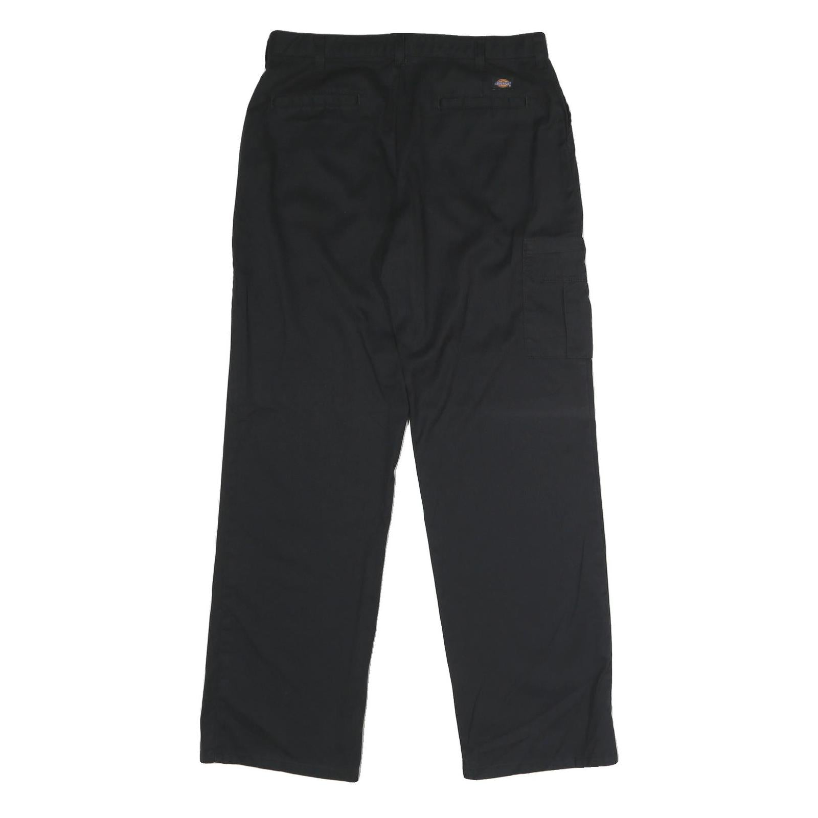 DICKIES Womens Black Regular Fit Straight Leg Trousers W32 L33 Workwear Zip