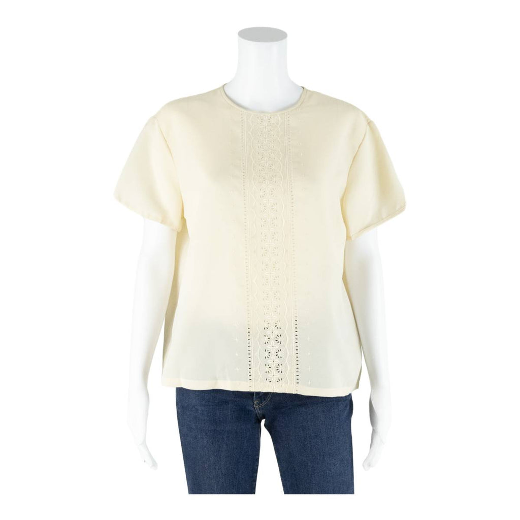 TERYLENE Womens Top Cream 90s L