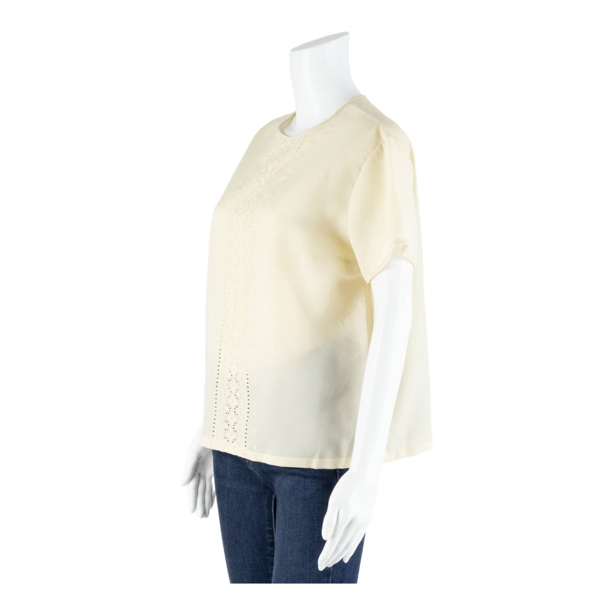 TERYLENE Womens Top Cream 90s L