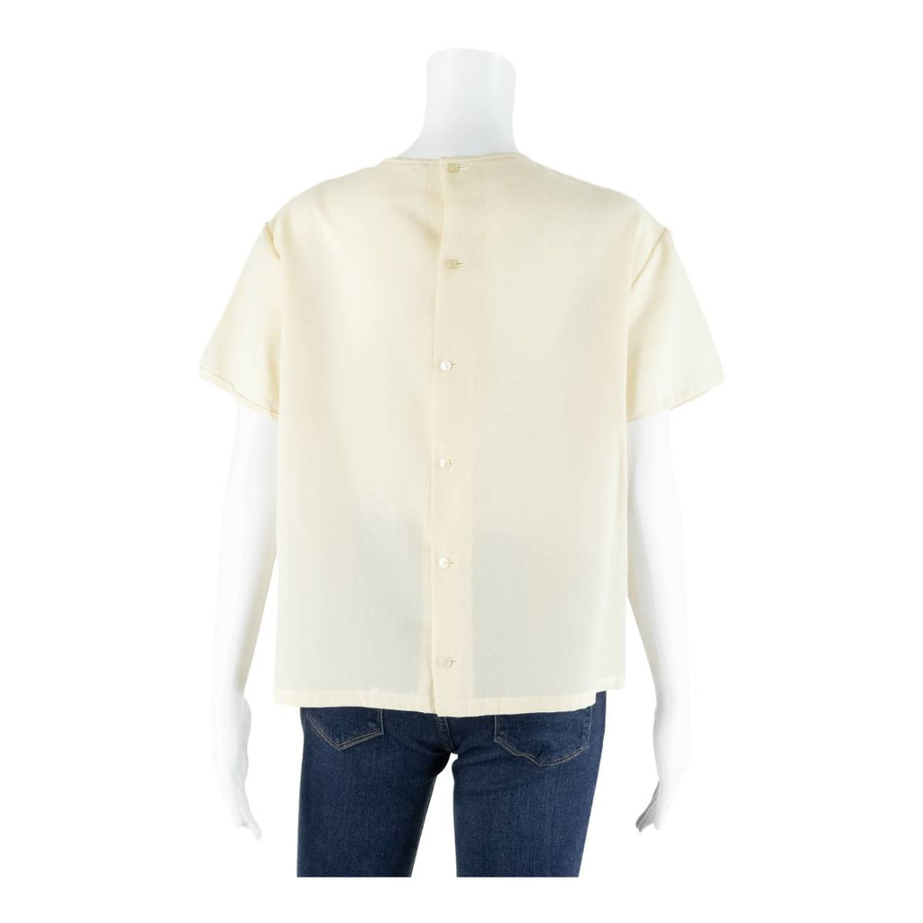TERYLENE Womens Top Cream 90s L