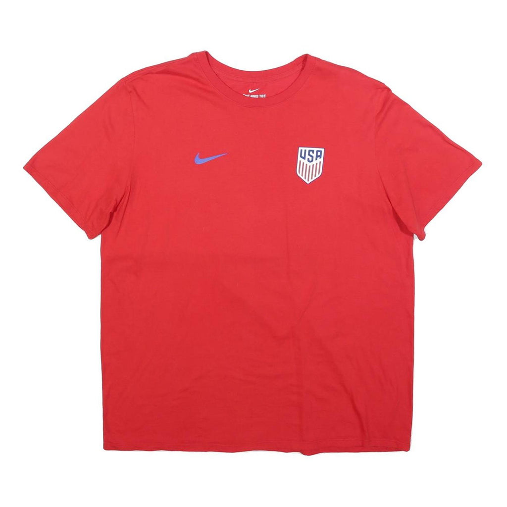 NIKE Mens Red USA Pulisic Graphic T-Shirt XL Short Sleeve Crew Neck