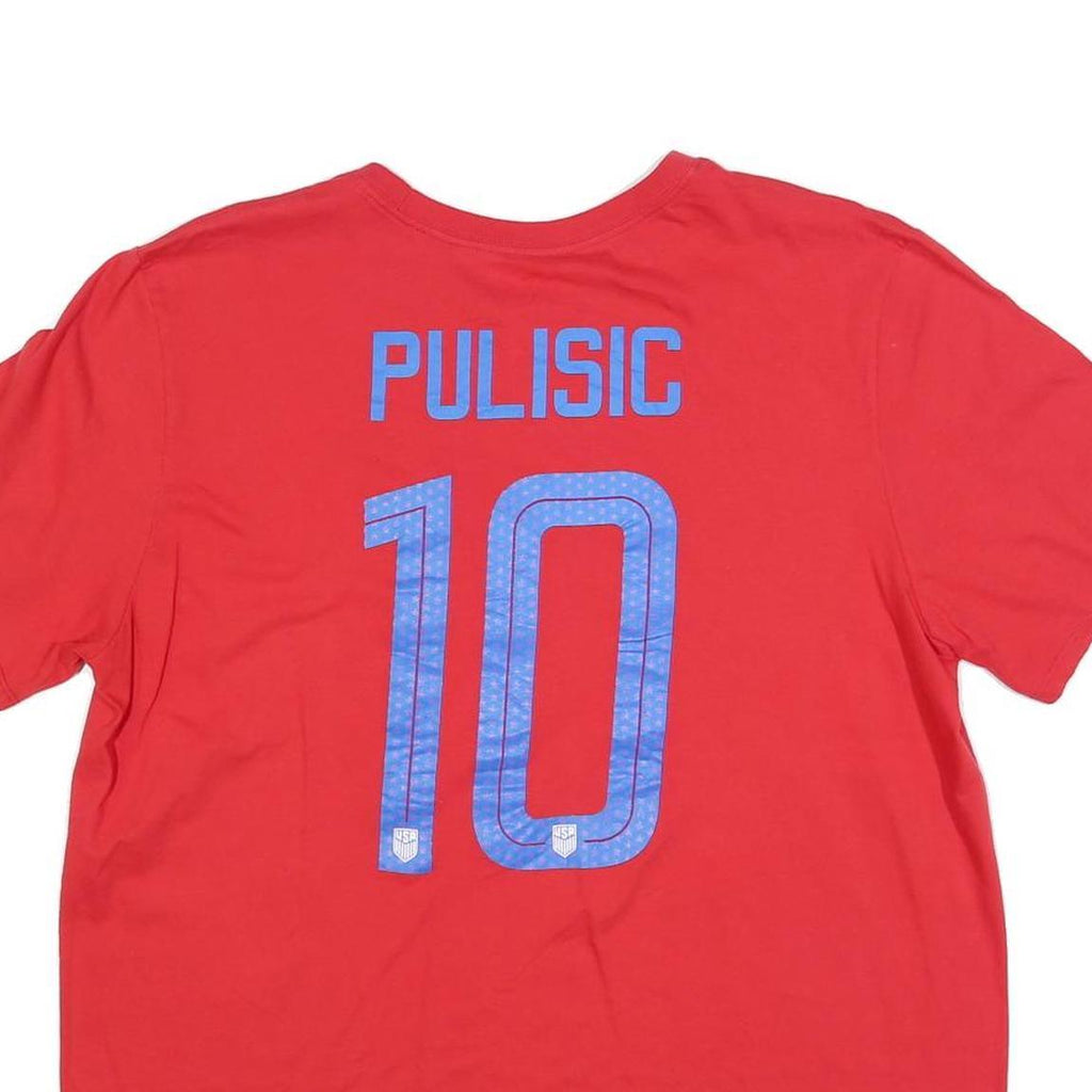 NIKE Mens Red USA Pulisic Graphic T-Shirt XL Short Sleeve Crew Neck