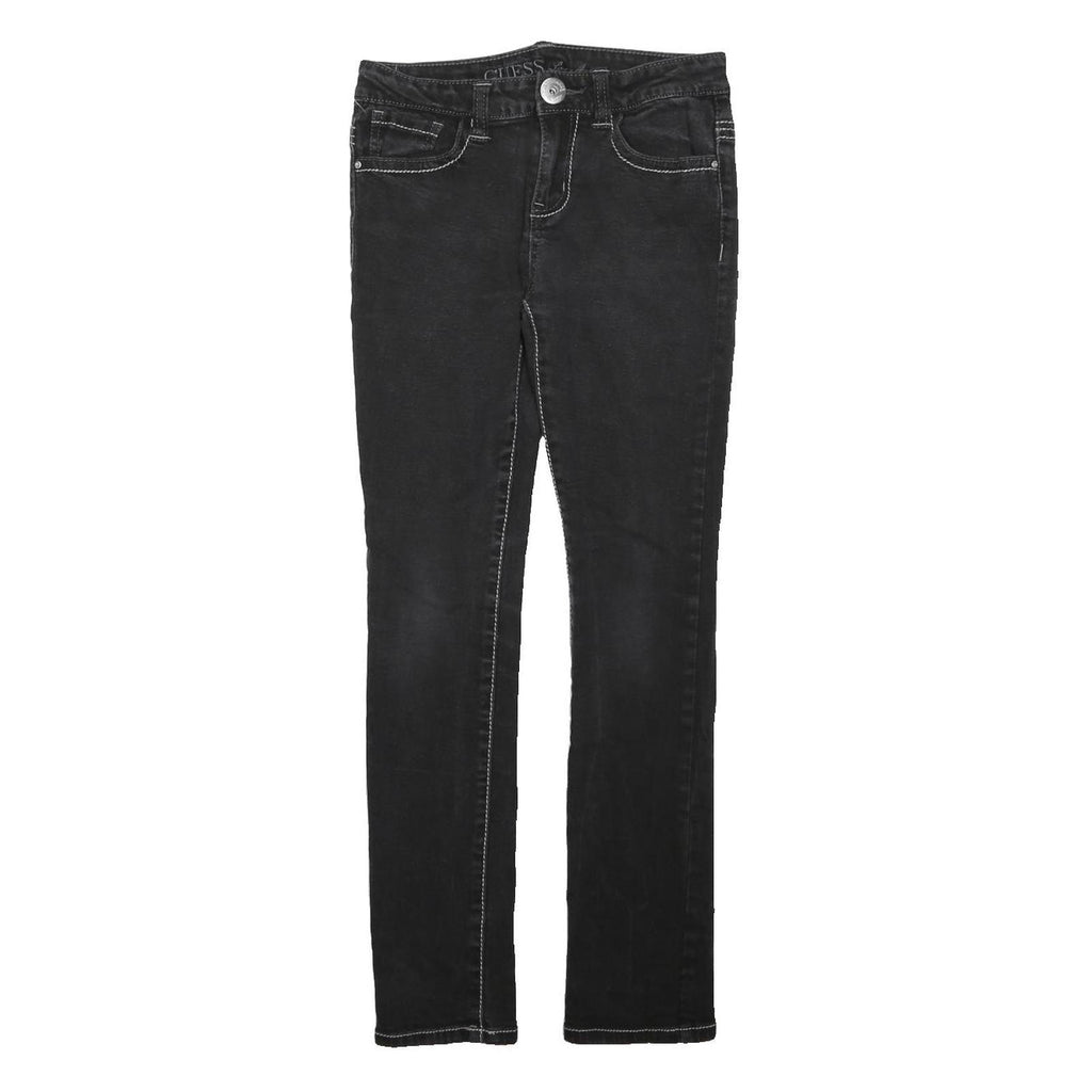 GUESS Womens Slim Black Denim Jeans Cotton Blend W24 L26 Zip Pockets