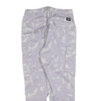 REELL Mens Cotton Blend Slim Faded Purple Cargo Joggers W32 L28 Zip Closure