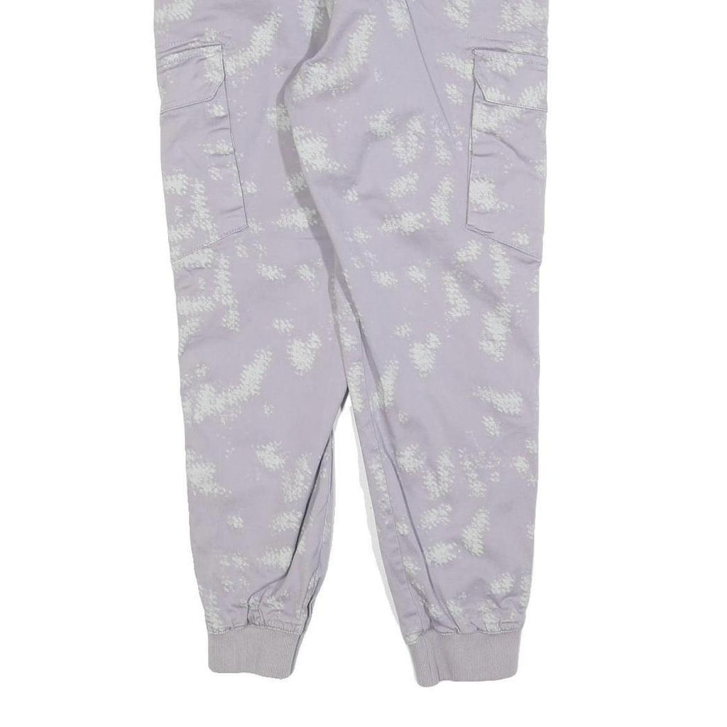 REELL Mens Cotton Blend Slim Faded Purple Cargo Joggers W32 L28 Zip Closure