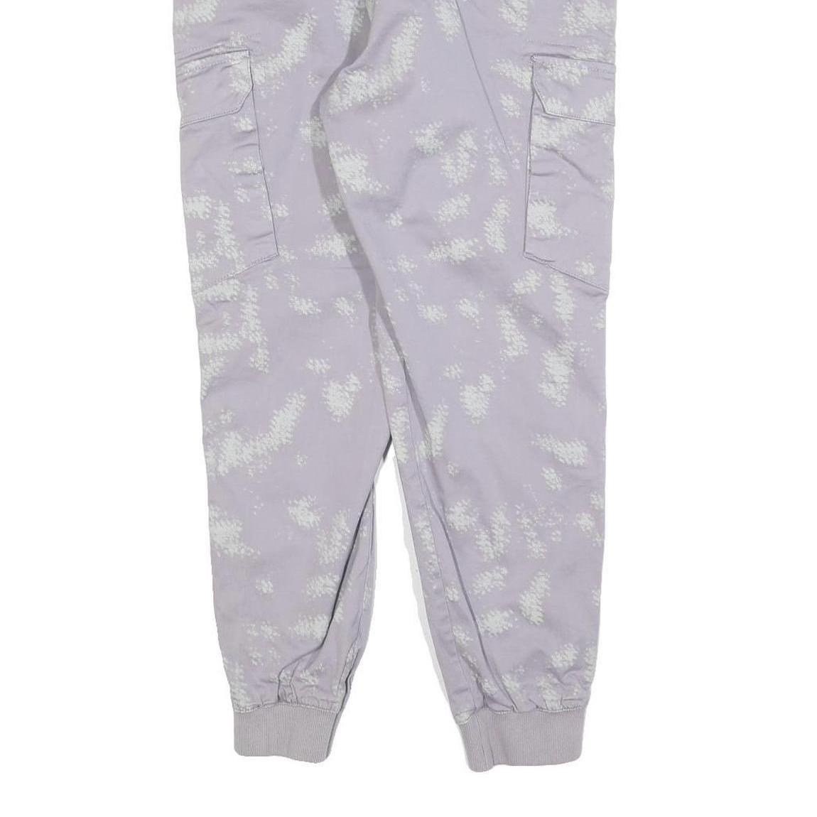 REELL Mens Cotton Blend Slim Faded Purple Cargo Joggers W32 L28 Zip Closure