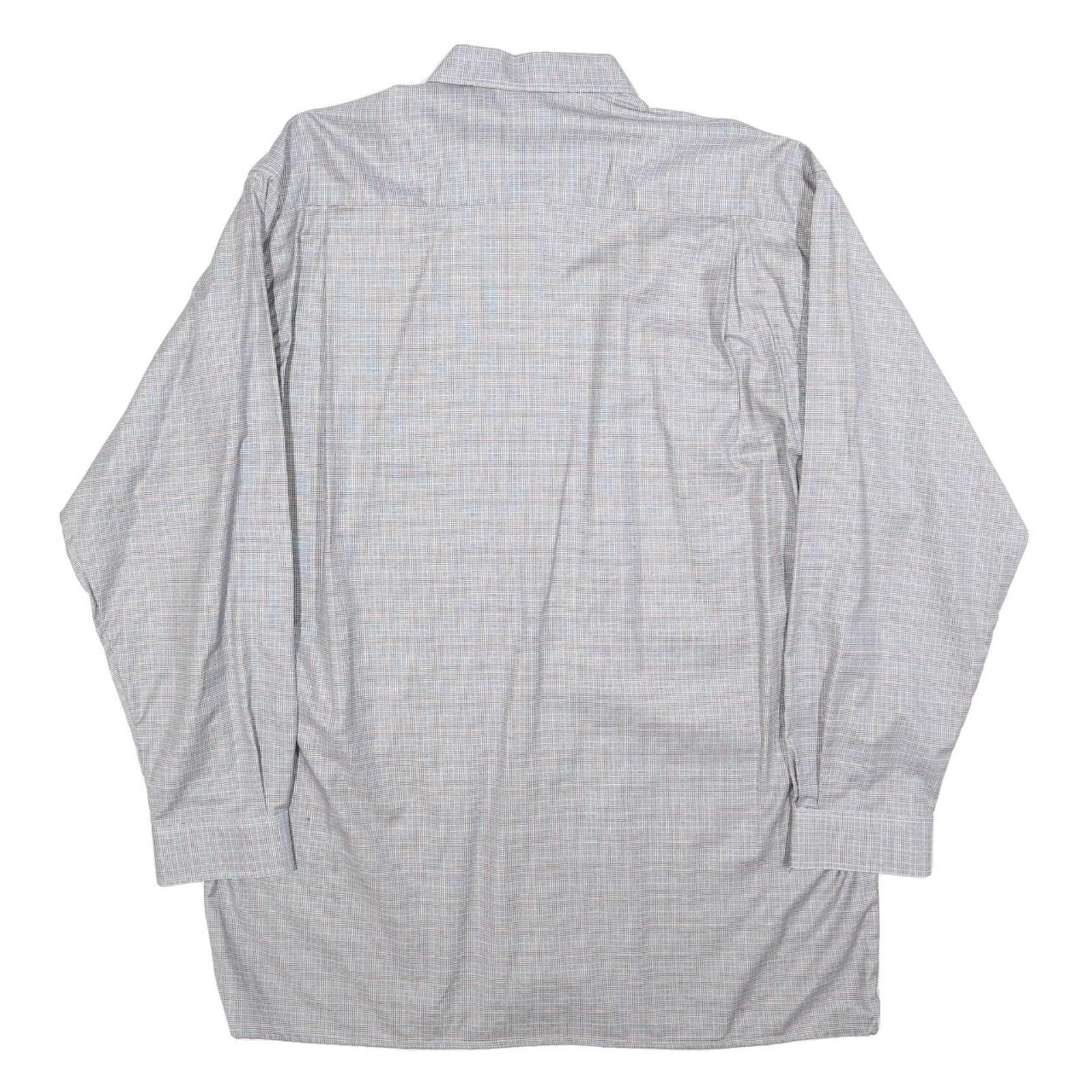 SIRNA Mens Grey Shirt L Cotton Blend Classic Fit Button Front Pocket Casual