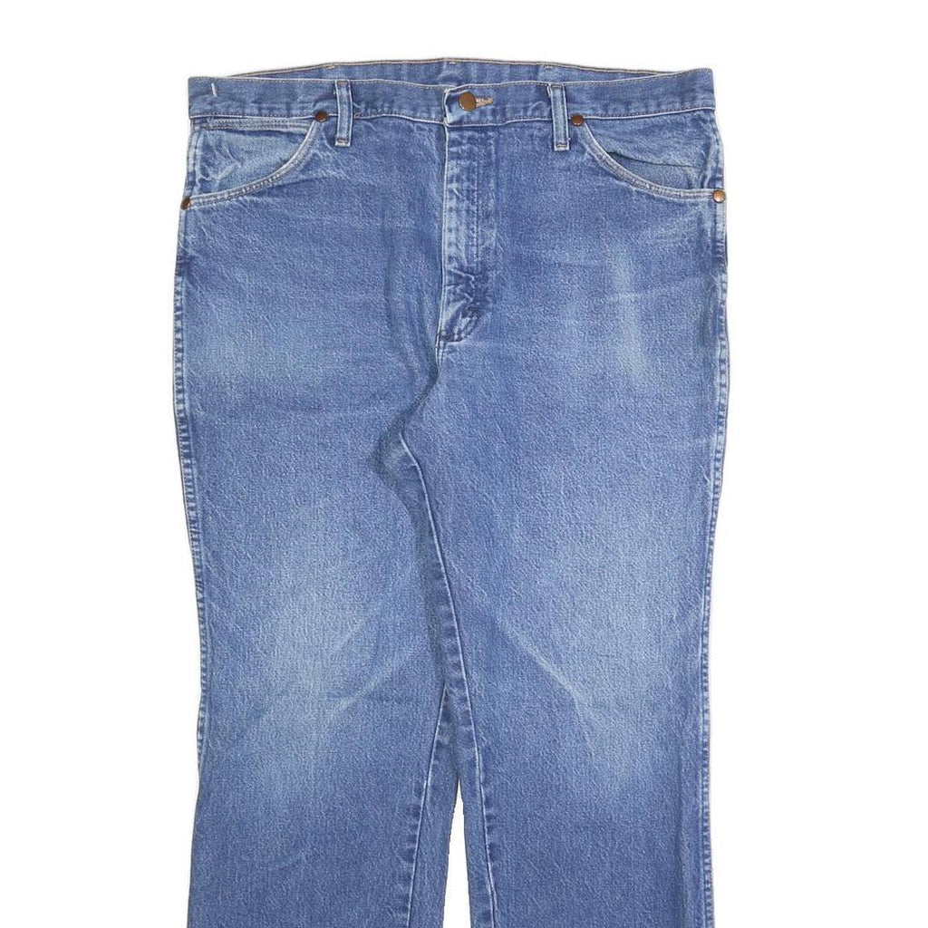 WRANGLER Mens Regular Fit Blue Denim Jeans W36 L30 Classic Cotton Blend Zip