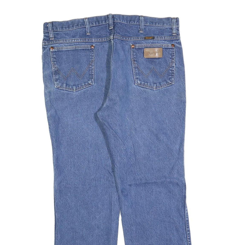 WRANGLER Mens Regular Fit Blue Denim Jeans W36 L30 Classic Cotton Blend Zip