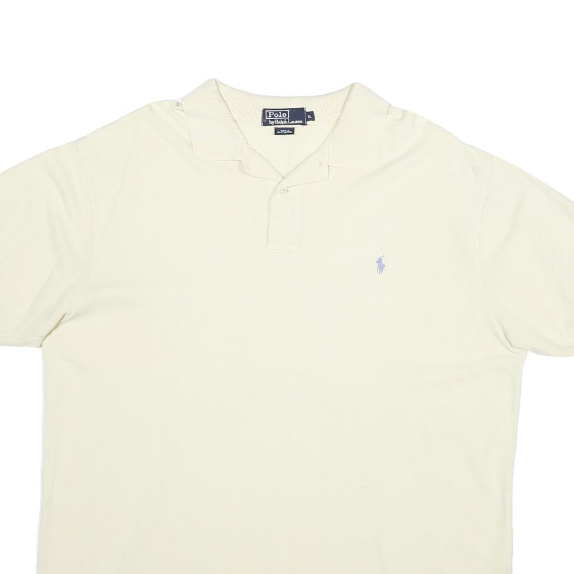 POLO RALPH LAUREN Mens White Cotton Short Sleeve Polo Shirt XL Classic Fit