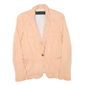 ZARA BASIC Womens Beige Cotton Blend Blazer Jacket S Button Closure Plain