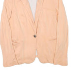 ZARA BASIC Womens Beige Cotton Blend Blazer Jacket S Button Closure Plain