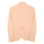 ZARA BASIC Womens Beige Cotton Blend Blazer Jacket S Button Closure Plain