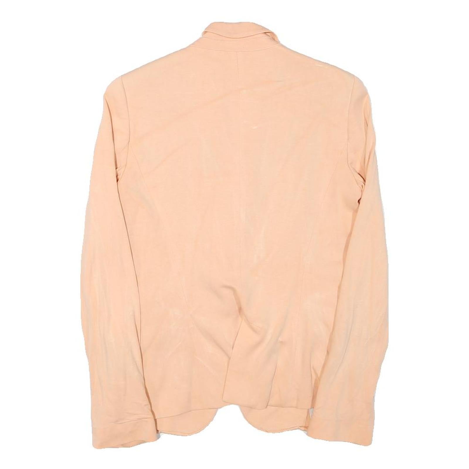 ZARA BASIC Womens Beige Cotton Blend Blazer Jacket S Button Closure Plain