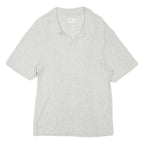CALVIN KLEIN JEANS Mens Grey Short Sleeve Plain Polo Shirt L Cotton Blend Casual