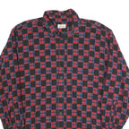COLDOR Mens Red & Black Check Shirt XL Cotton Blend Long Sleeve Casual