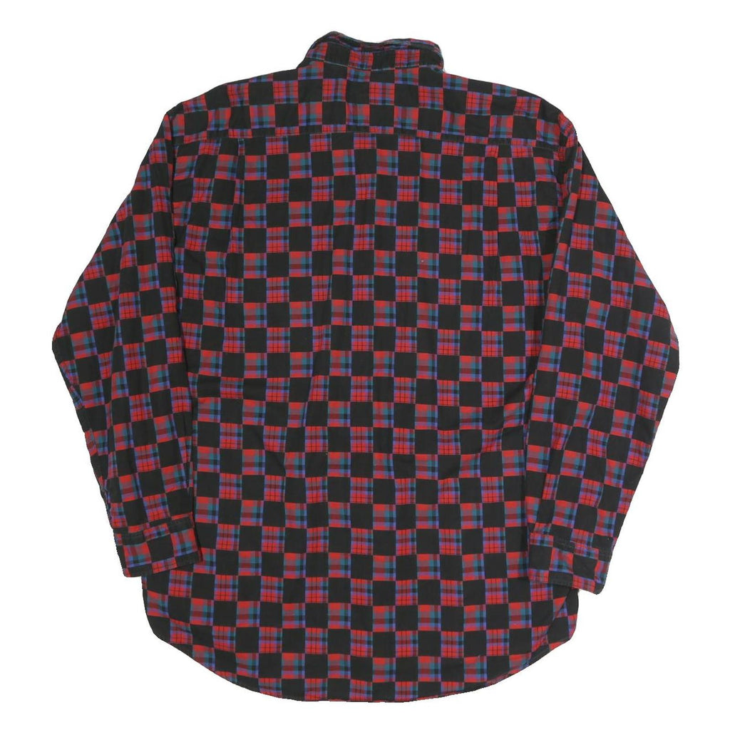 COLDOR Mens Red & Black Check Shirt XL Cotton Blend Long Sleeve Casual