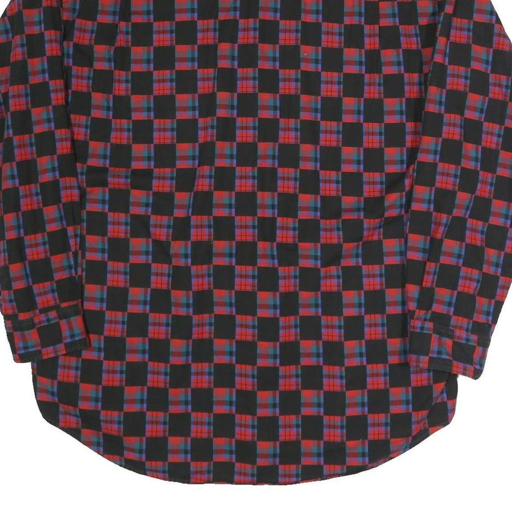 COLDOR Mens Red & Black Check Shirt XL Cotton Blend Long Sleeve Casual