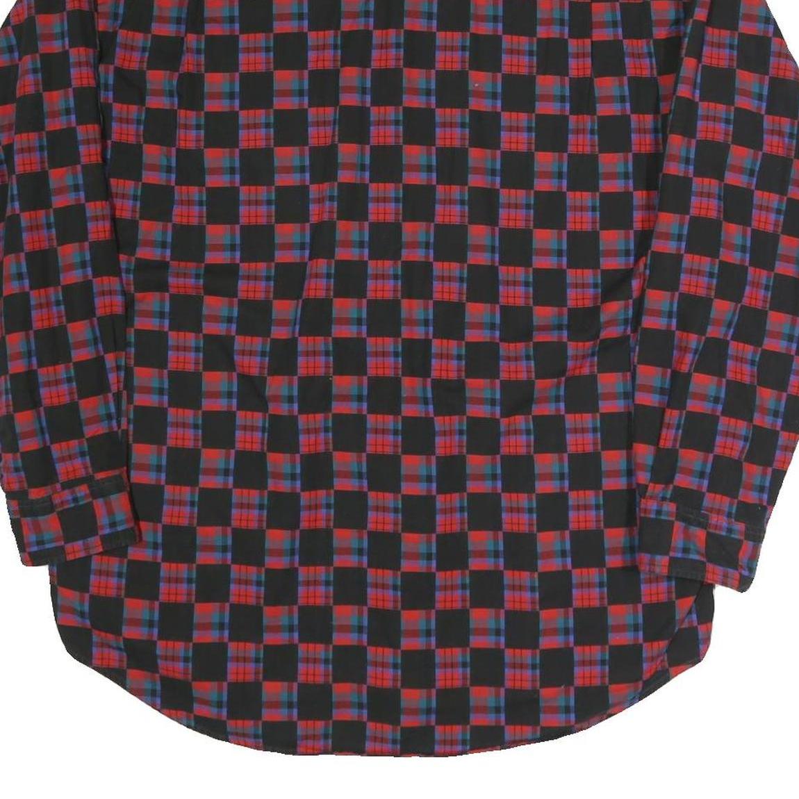 COLDOR Mens Red & Black Check Shirt XL Cotton Blend Long Sleeve Casual