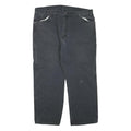 DICKIES Mens Jeans Black Regular Straight Denim Medium W44 L30 Workwear Zip