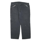 DICKIES Mens Jeans Black Regular Straight Denim Medium W44 L30 Workwear Zip