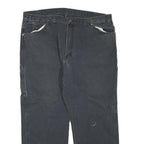 DICKIES Mens Jeans Black Regular Straight Denim Medium W44 L30 Workwear Zip