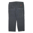 DICKIES Mens Jeans Black Regular Straight Denim Medium W44 L30 Workwear Zip