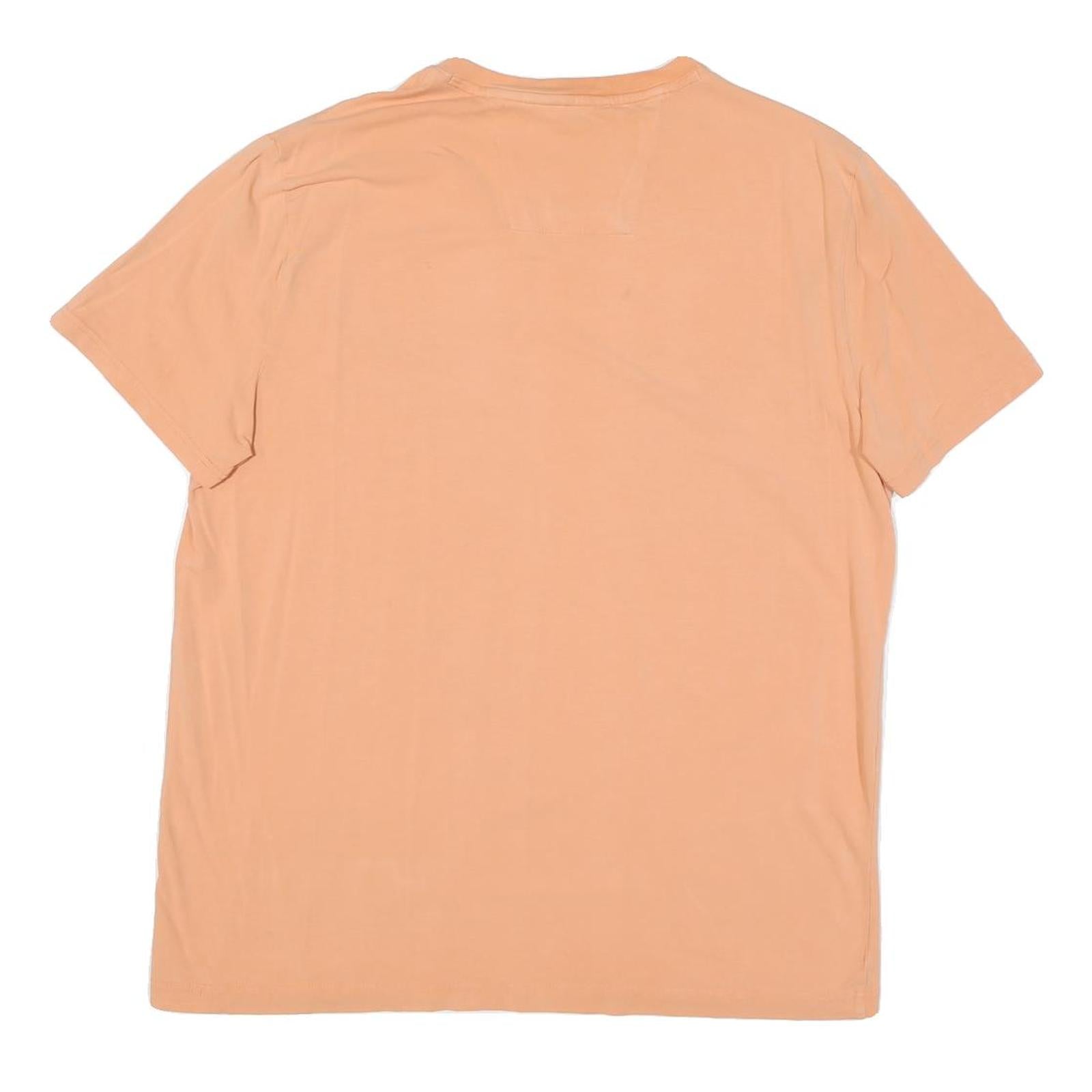 NAUTICA Mens Peach V-Neck T-Shirt XL Cotton Blend Casual Logo Embroidered