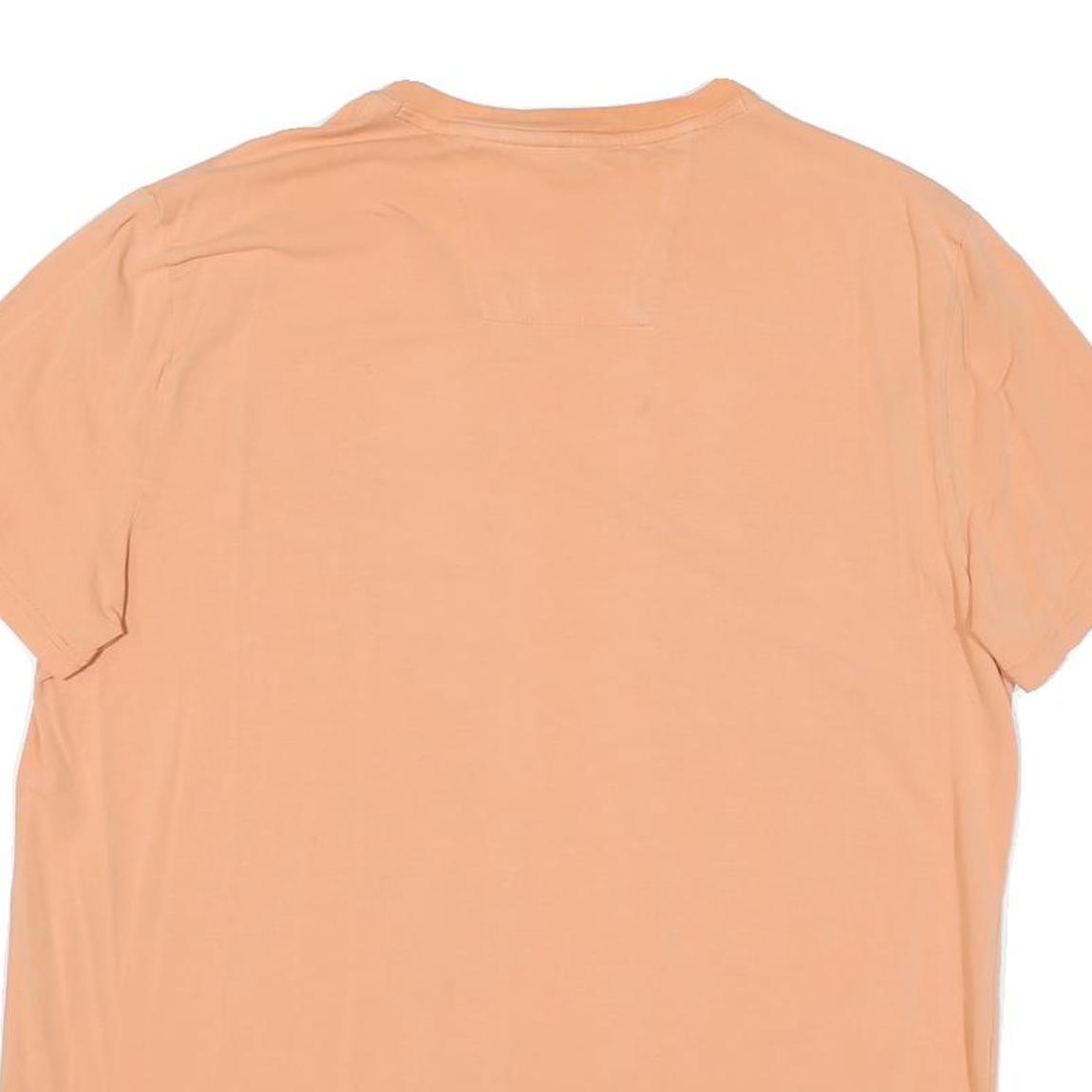 NAUTICA Mens Peach V-Neck T-Shirt XL Cotton Blend Casual Logo Embroidered