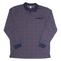 BABISTA Mens Polo Shirt Maroon Check Long Sleeve M