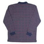 BABISTA Mens Polo Shirt Maroon Check Long Sleeve M