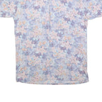 TAKE OFF Mens Blue & Pink Floral Shirt M Summer Casual Button Up