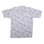 TAKE OFF Mens Blue & Pink Floral Shirt M Summer Casual Button Up