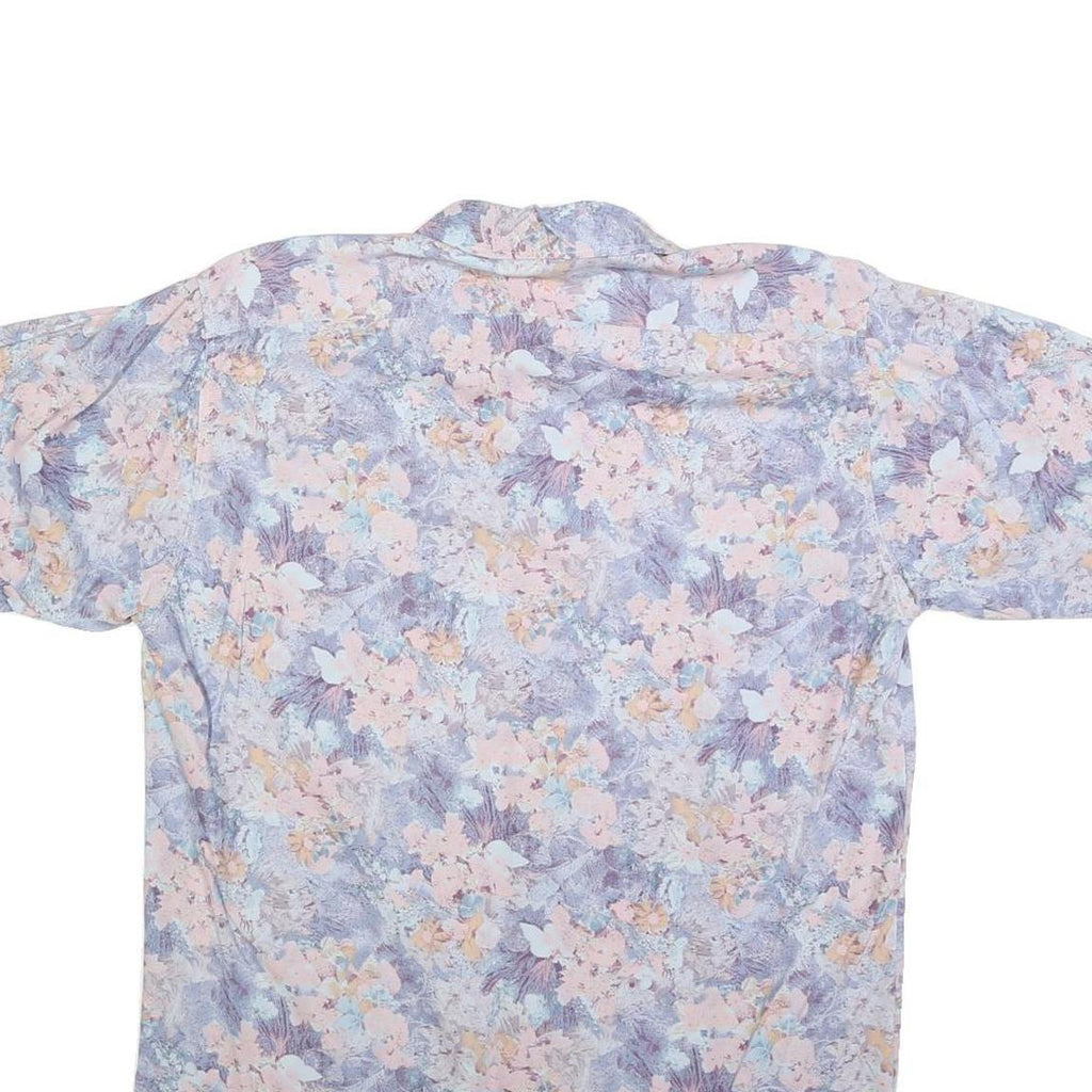 TAKE OFF Mens Blue & Pink Floral Shirt M Summer Casual Button Up