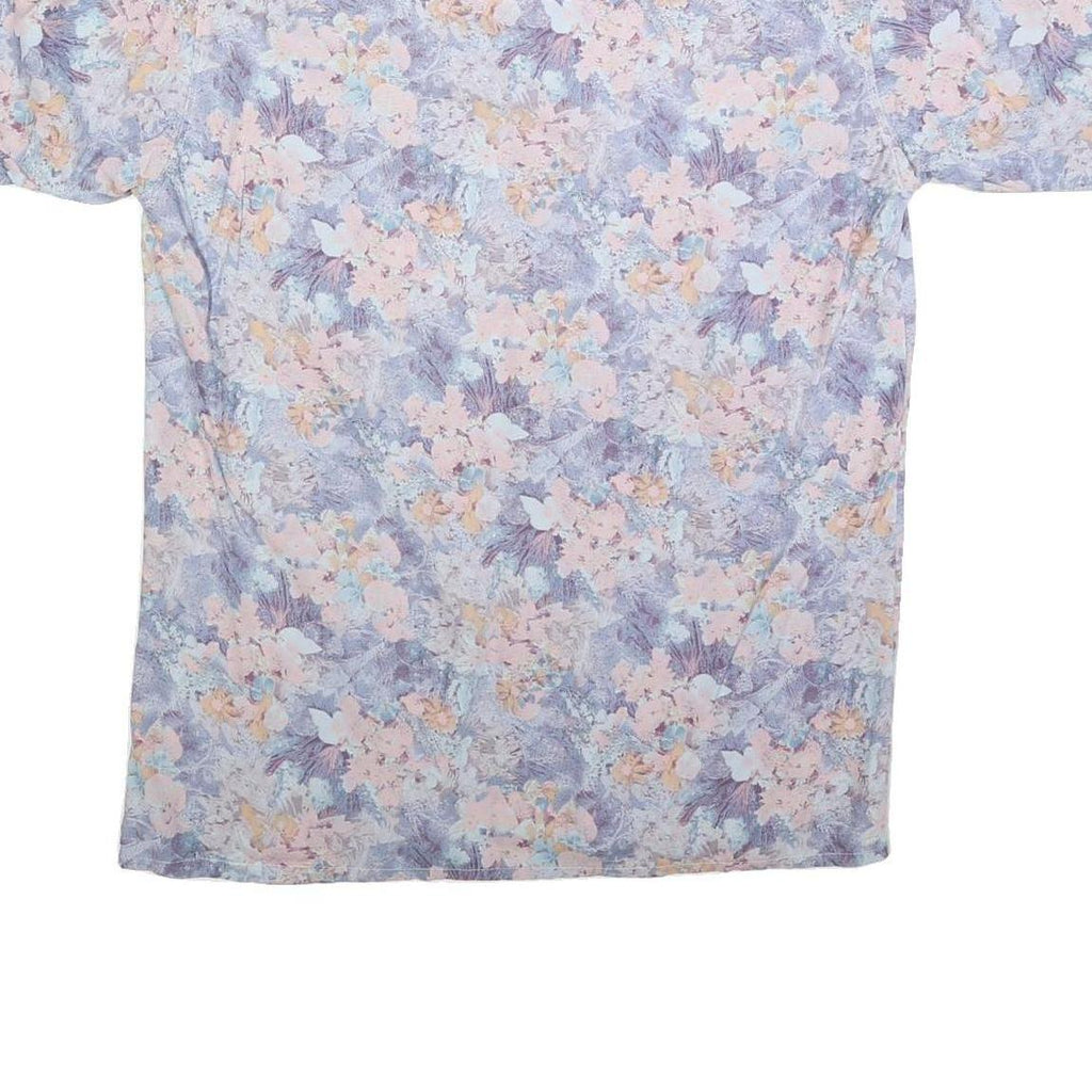 TAKE OFF Mens Blue & Pink Floral Shirt M Summer Casual Button Up
