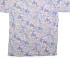 TAKE OFF Mens Blue & Pink Floral Shirt M Summer Casual Button Up