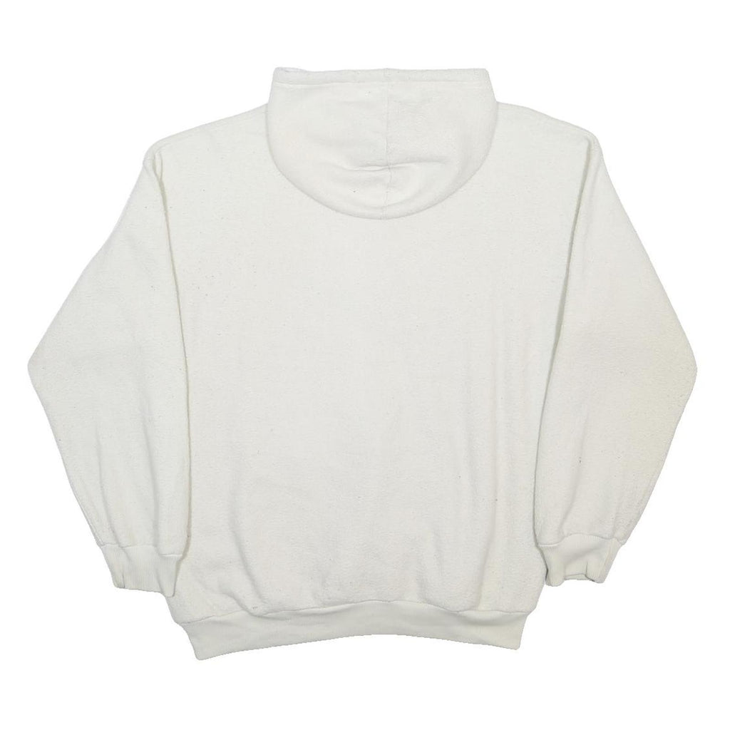 NIKE Mens White Hoodie M Black Swoosh Graphic Pullover Sweatshirt