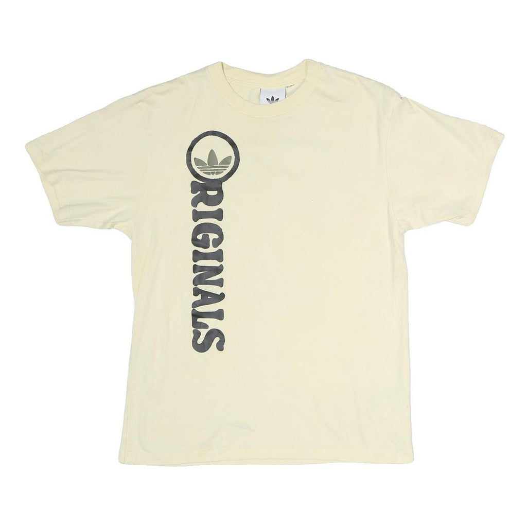 ADIDAS Mens Cream Originals Graphic T-Shirt M Short Sleeve Crew Neck Casual Wear