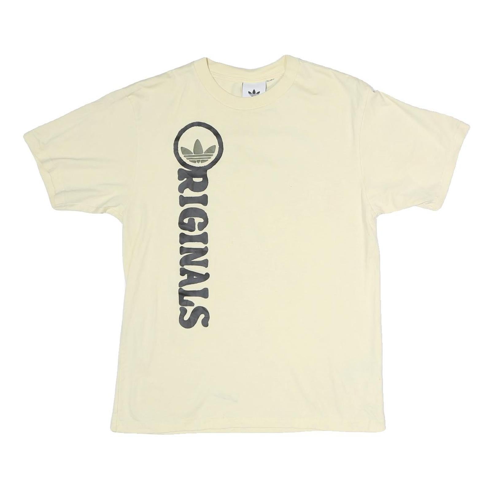ADIDAS Mens Cream Originals Graphic T-Shirt M Short Sleeve Crew Neck Casual Wear