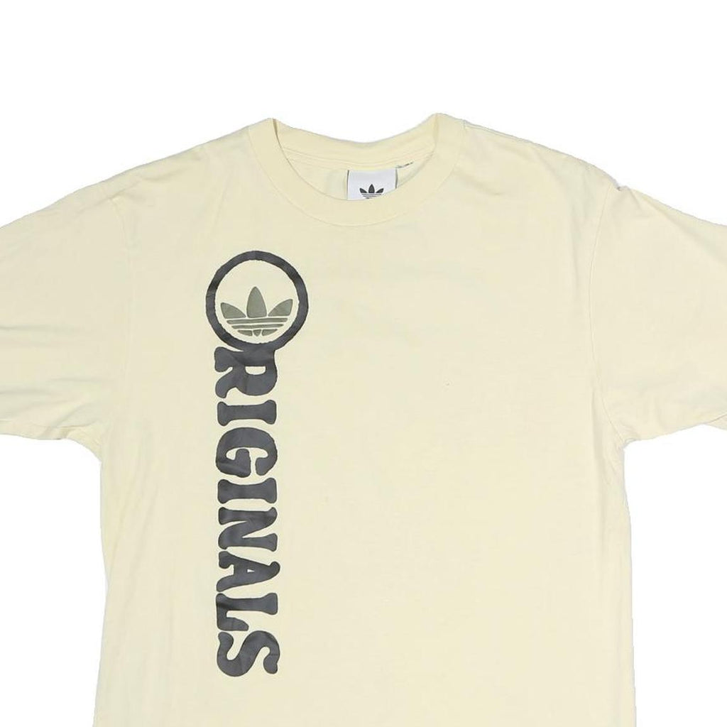ADIDAS Mens Cream Originals Graphic T-Shirt M Short Sleeve Crew Neck Casual Wear
