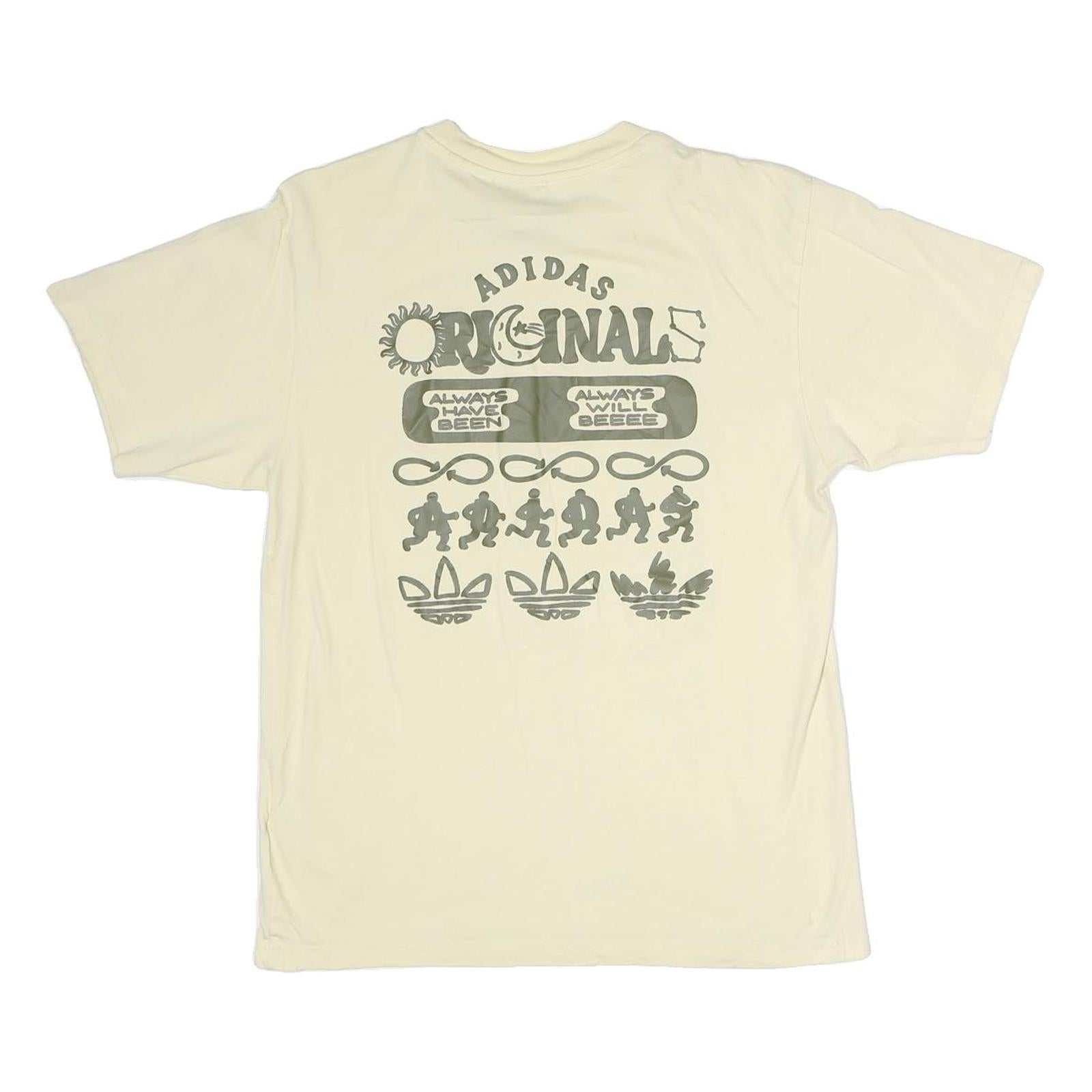 ADIDAS Mens Cream Originals Graphic T-Shirt M Short Sleeve Crew Neck Casual Wear