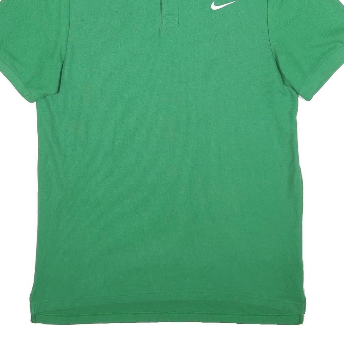NIKE Mens Green Polo Shirt XL Cotton Blend Short Sleeve Plain Casual Golf