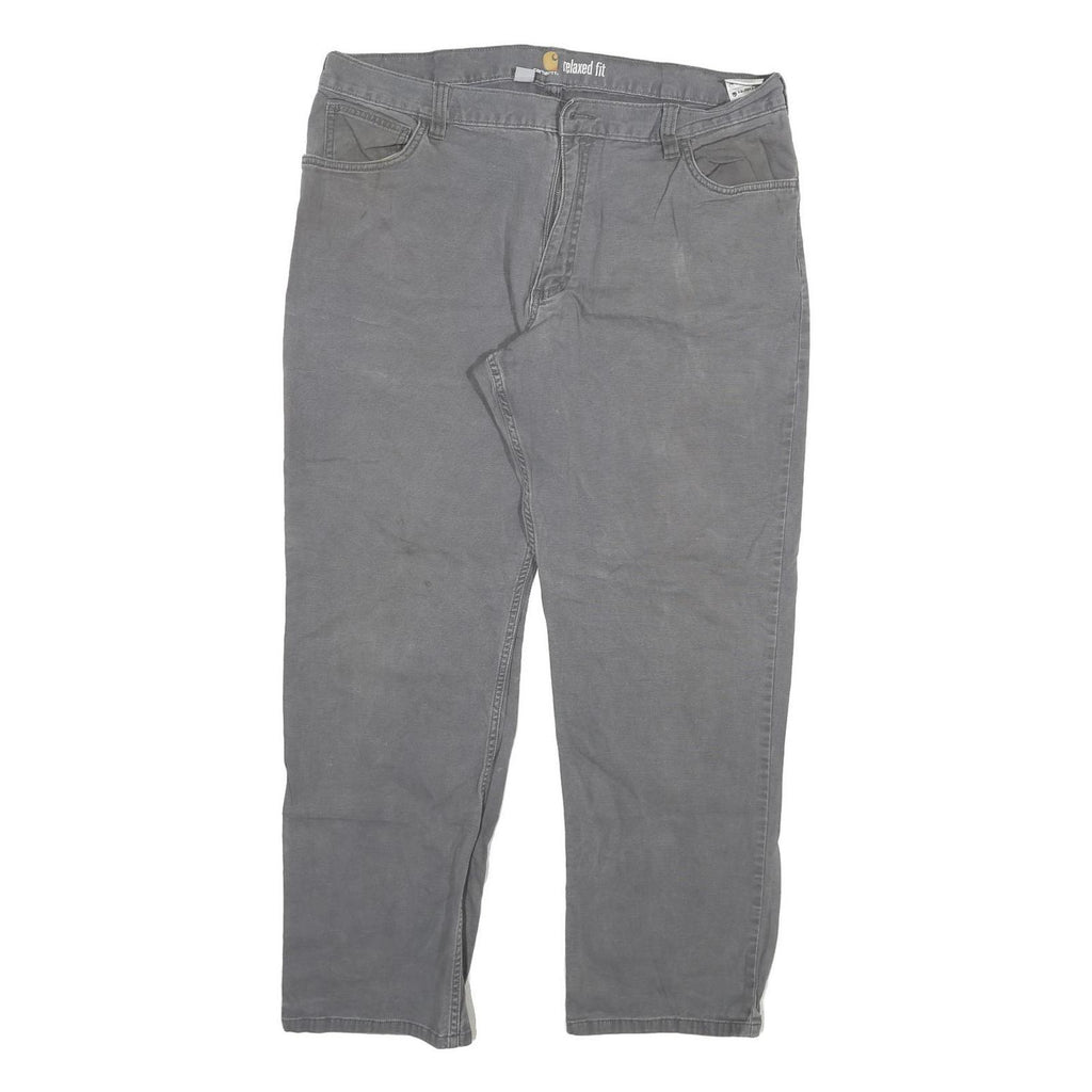 CARHARTT Mens Relaxed Fit Jeans Grey Cotton Blend Zip W38 L29 Workwear Durable