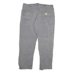 CARHARTT Mens Relaxed Fit Jeans Grey Cotton Blend Zip W38 L29 Workwear Durable